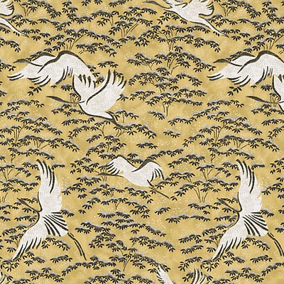 Scalamandre Wallcoverings Gru Giallo CL 0003WP36396  Animals Bird and Butterfly Wallpapers Asian and Oriental Chinoiserie 