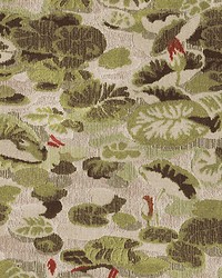 Ninfee Vinyl Wallcovering Verde by  Scalamandre Wallcoverings 