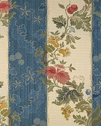 Villa Lante Stripe Multi On Prussian Blue bisque by   