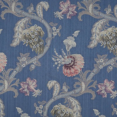 Scalamandre Rocaille Multi On Blue COLONY FABRIC CL 000626721 Multi Upholstery COTTON  Blend