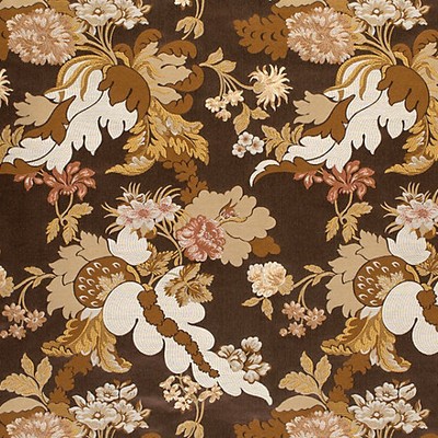 Scalamandre Palazzo Doria Caffe COLONY FABRIC 2023 CL 000636459 Multipurpose SPUN  Blend Traditional Floral  Floral Silk  Fabric