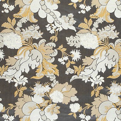Scalamandre Palazzo Doria Peltro COLONY FABRIC 2023 CL 000736459 Multipurpose SPUN  Blend Traditional Floral  Floral Silk  Fabric
