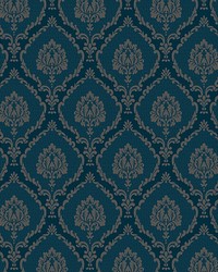 Ecussons Wallpaper Bleu by  Scalamandre Wallcoverings 