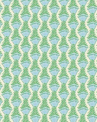 Papaveri Wallpaper Acqua by  Scalamandre Wallcoverings 