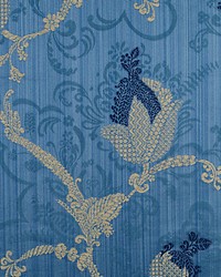 Vivaldi Navy  Linen On Blue by   