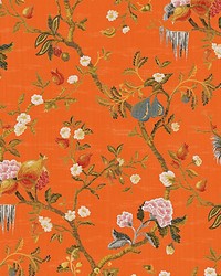 Melograno Vinyl Wallcovering Arancio by  Scalamandre Wallcoverings 