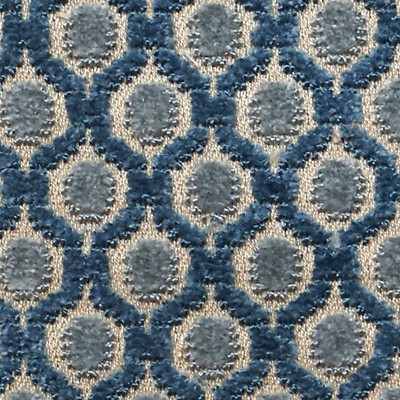 Old World Weavers So Padova Bleu Blue DS 00012333 Blue VISCOSE  Blend Diamond Ogee  Fabric