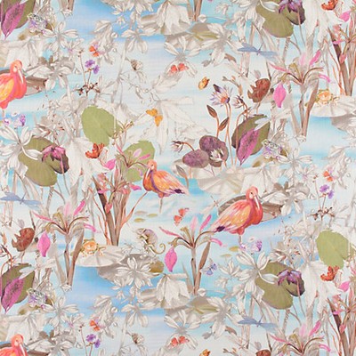 Old World Weavers La Gola Delta Upholstery VISCOSE|25%  Blend Birds and Feather  Large Print Floral  Printed Linen   Fabric
