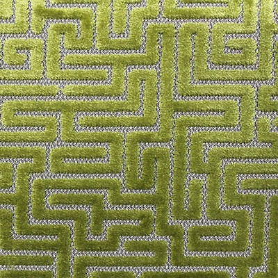 Old World Weavers Velluto Labirinto Citron F3 00047002 Green Upholstery VISCOSE  Blend