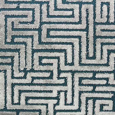 Old World Weavers Velluto Labirinto Teal F3 00067002 Blue Upholstery VISCOSE  Blend
