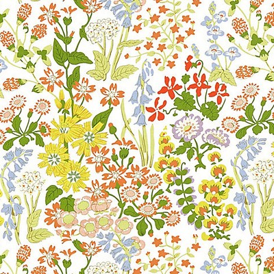 Grey Watkins Nymph Floral Springtime FOLKLORE GW 000116630 White Upholstery COTTON COTTON Modern Floral Fabric