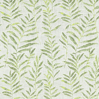 Grey Watkins Willow Weave Spring Green BREEZE COLLECTION GW 000227211 Green LINEN|20%  Blend Leaves and Trees  Floral Linen  Fabric