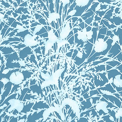 Grey Watkins Wildflower Blueprint FLORA GW 000516623 Blue Upholstery COTTON COTTON Modern Floral Fabric