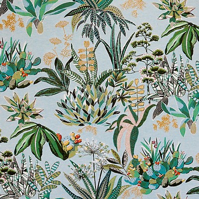 Scalamandre Maquis Tapestry Agave RIVIERA H0 00010579 Blue Upholstery POLYAMIDE  Blend Tropical  Fabric