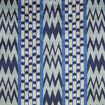 Scalamandre Everest Ocean HIMALAYA H0 00020629 Green Upholstery VISCOSE  Blend Striped  Navajo Print  Fabric