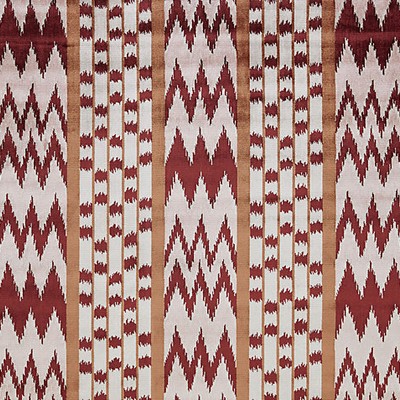 Scalamandre Everest Terracotta HIMALAYA H0 00040629 Brown Upholstery VISCOSE  Blend Striped  Navajo Print  Fabric