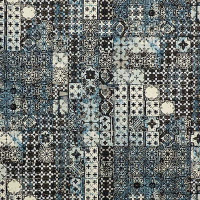 Scalamandre Azulejos Tapestry Ciel NATURE ET DECOUVERTE H0 00043463 Grey Upholstery POLYESTER  Blend