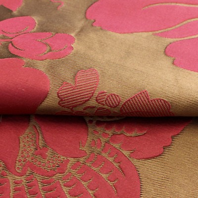 Scalamandre Courson Rubis PATRIMOINE H0 00071661 Red Multipurpose LINEN  Blend Classic Damask  Fabric