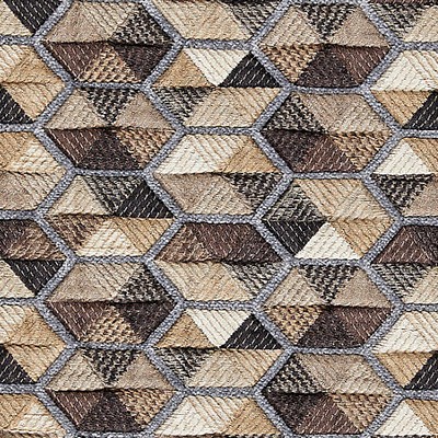 Scalamandre Carousel Taupe HINSON LIBRARY HN 000142006 Brown Upholstery VISCOSE  Blend Geometric  Quilted Matelasse  Geometric  Fabric