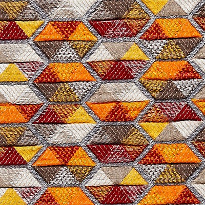 Scalamandre Carousel Coral HINSON LIBRARY HN 000242006 Orange Upholstery VISCOSE  Blend Geometric  Quilted Matelasse  Geometric  Fabric