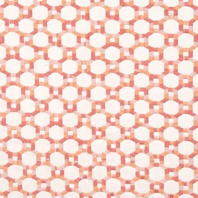 Scalamandre Island Trellis Peach HINSON LIBRARY HN 000342014 Orange Upholstery COTTON  Blend Lattice and Fretwork  Classic Tropical  Fabric