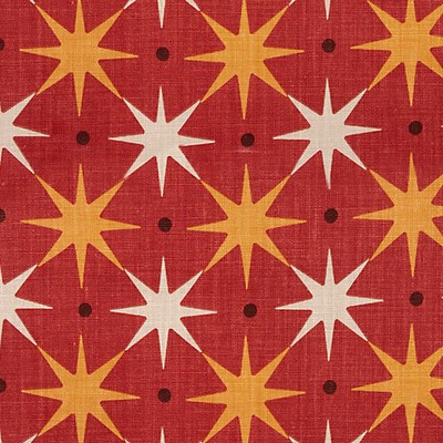Scalamandre Star Power Red ALBERT HADLEY HN 000342023 Red Upholstery LINEN LINEN Printed Linen  Stars and Stripes  Polka Dot  Circles and Dots Retro  Groovy Retro  Fabric