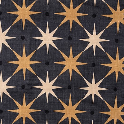 Scalamandre Star Power Charcoal ALBERT HADLEY HN 000542023 Grey Upholstery LINEN LINEN Printed Linen  Stars and Stripes  Polka Dot  Circles and Dots Retro  Groovy Retro  Fabric