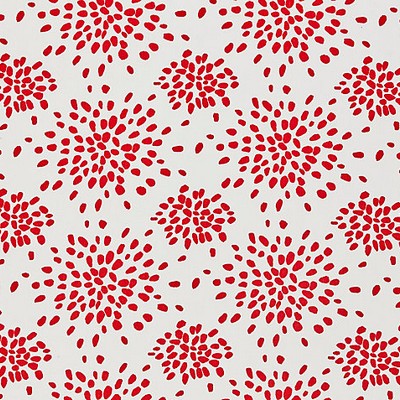 Scalamandre Fireworks Red On White ALBERT HADLEY HN 000RF1020 White Multipurpose COTTON COTTON Abstract  Fabric