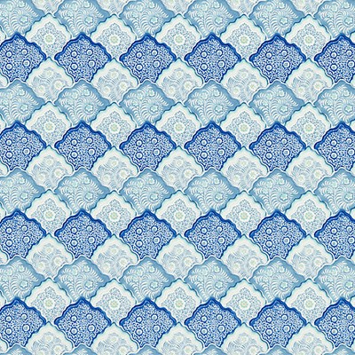 Old World Weavers Akira Porcelain Blue MALAY JP 00034660 Blue Multipurpose LINEN LINEN Printed Linen  Oriental  Fabric