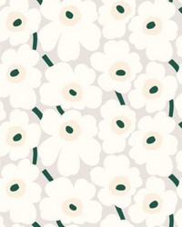 Pieni Unikko 2 Print Green Beige And White by   