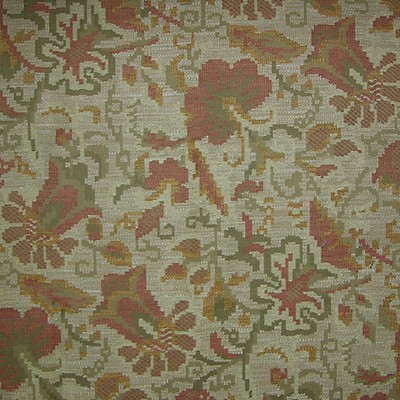 Old World Weavers Moldavia Stone Terracotta LU 00010002 Orange Upholstery LINEN|40%  Blend Medium Print Floral  Fabric