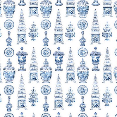 Scalamandre Icons Blue ROYAL DELFT N4 0001ICON Blue Upholstery LINEN  Blend
