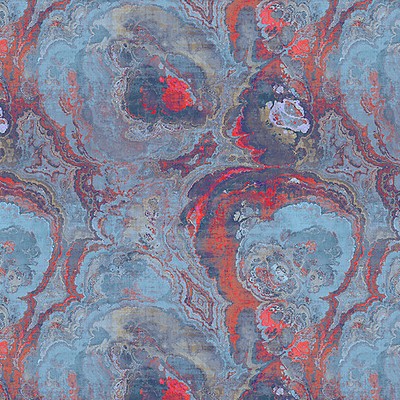Scalamandre Agate Lava JEWEL MODERN N4 1027AG10 Blue Upholstery LINEN  Blend Abstract  Fabric