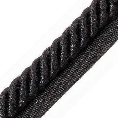 Scalamandre Trim Frange Torse Cable With Tape A Noir PL 00806959 Black 100% VISCOSE  Cord 
