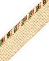 Cord With Tape Corail Et Vert by  Scalamandre Trim 