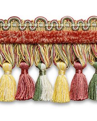 Safari Tassel Fringe Chenille Rose gold green by   