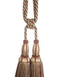 Milady Cut Fringe Tieback Terracotta moss by   