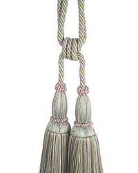 Milady Cut Fringe Tieback Seafoam rose chartreuse by   