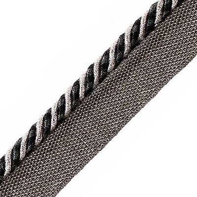 Scalamandre Trim Bayadere Cord With Tape C Caviar PL 06526366 Black 100% VISCOSE  Cord  Cord 