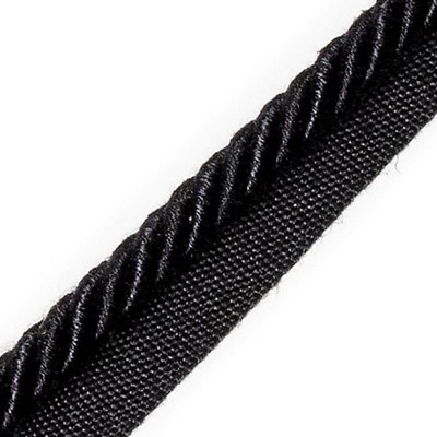 Scalamandre Trim Ambiance Cord With Tape B Noir PL 06866064 Black 100% VISCOSE  Cord  Cord 