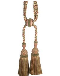 Safari Cut Fringe Tieback A Sage rose by  Scalamandre Trim 