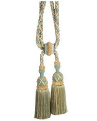 Safari Cut Fringe Tieback A Seafoam gold by  Scalamandre Trim 