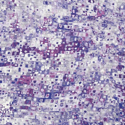 Grey Watkins Anantara Reef  Lilac PS 00023089 Purple LINEN|49%  Blend Squares  Abstract  Printed Linen  Fabric