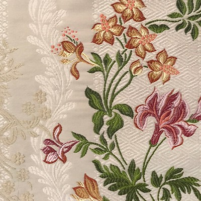 Old World Weavers Spolinato Off White CLASSICS SB 00011735 White SILK SILK Floral Silk  Fabric