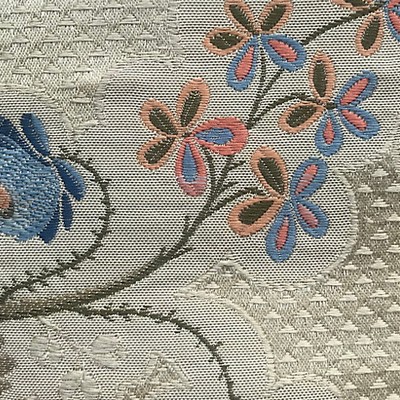 Old World Weavers Trottola Blue Cream CLASSICS SB 00050352 Blue SILK|17%  Blend Floral Silk  Fabric