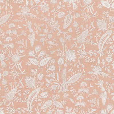 Scalamandre Tulia Linen Print Blush Norden SC 000116605 Pink LINEN LINEN Jacobean Floral  Floral Linen  Fabric