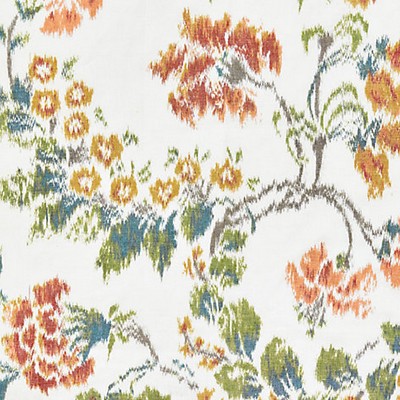 Scalamandre Kew Gardens Warp Print Multi On Ivory CHINOIS CHIC SC 000116611 Beige COTTON|45%  Blend Oriental  Fabric