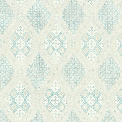 Scalamandre Farrah Print Misty Island PACIFICA SC 000116626 Blue Upholstery LINEN  Blend