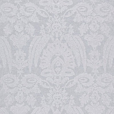 Scalamandre Lia Damask Sheer Snow ATMOSPHERE SHEERS SC 000127053 White Drapery LINEN;31%  Blend Classic Damask  Printed Linen  Printed Sheer  Fabric