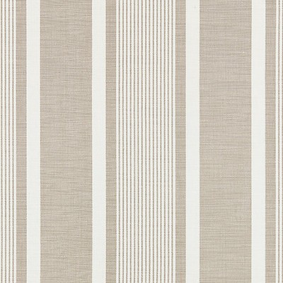 Scalamandre Wellfleet Stripe Linen CHATHAM STRIPES & PLAIDS SC 000127111 Beige Upholstery SOLUTION  Blend Wide Striped  Fabric